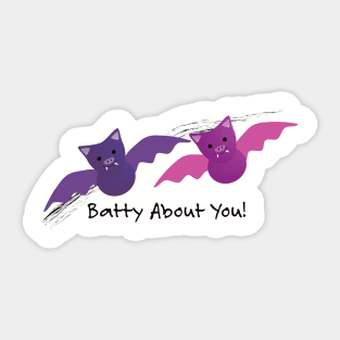 Batty About You Bats Sticker